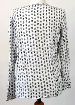 Esprit Damen Oberteil Langarm schwarz-weiß gemustert - Gr. 36 - Bild 2