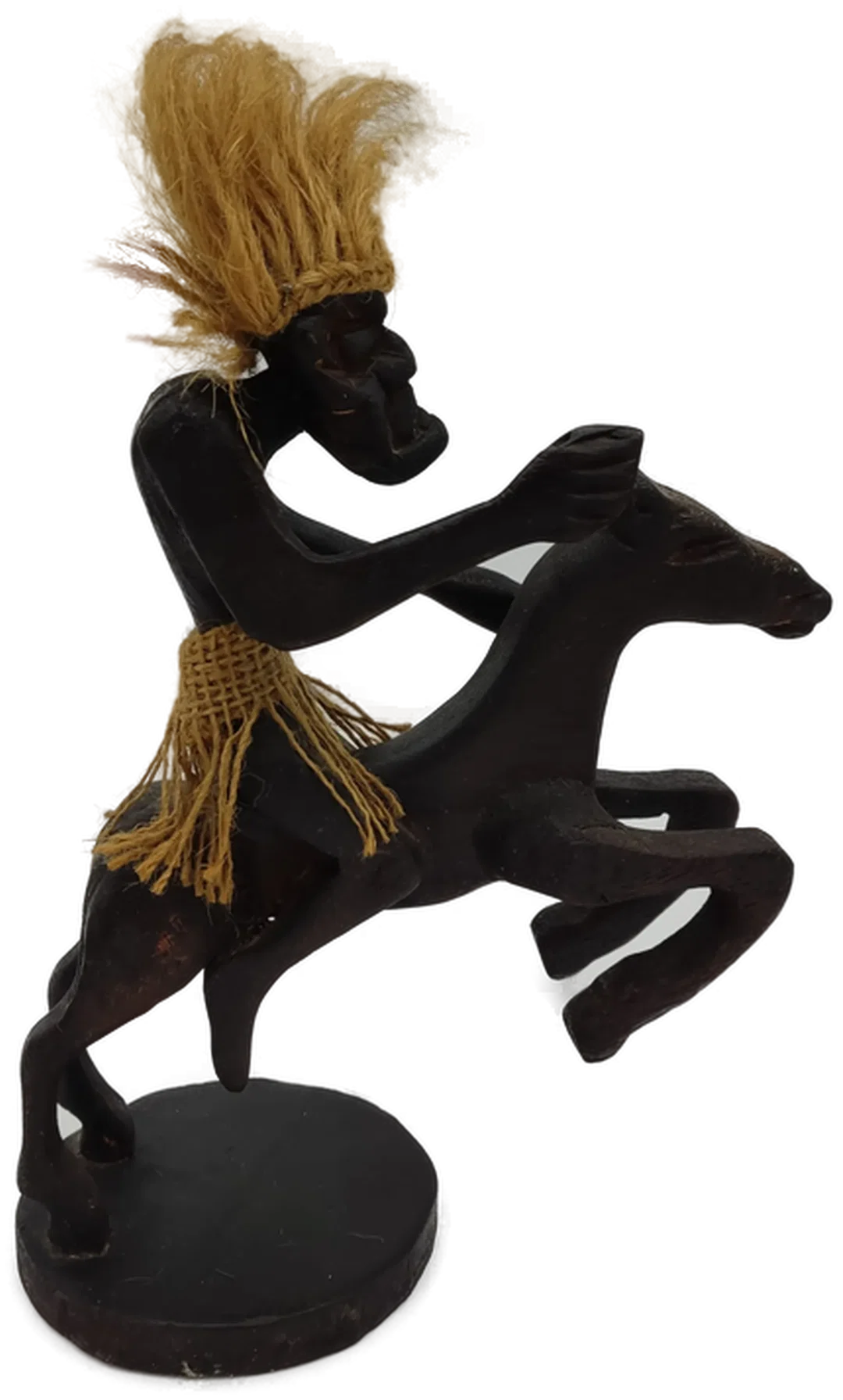 Afrikanische Holzfigur Reiter Auf Pferd | Deko - Bild 4