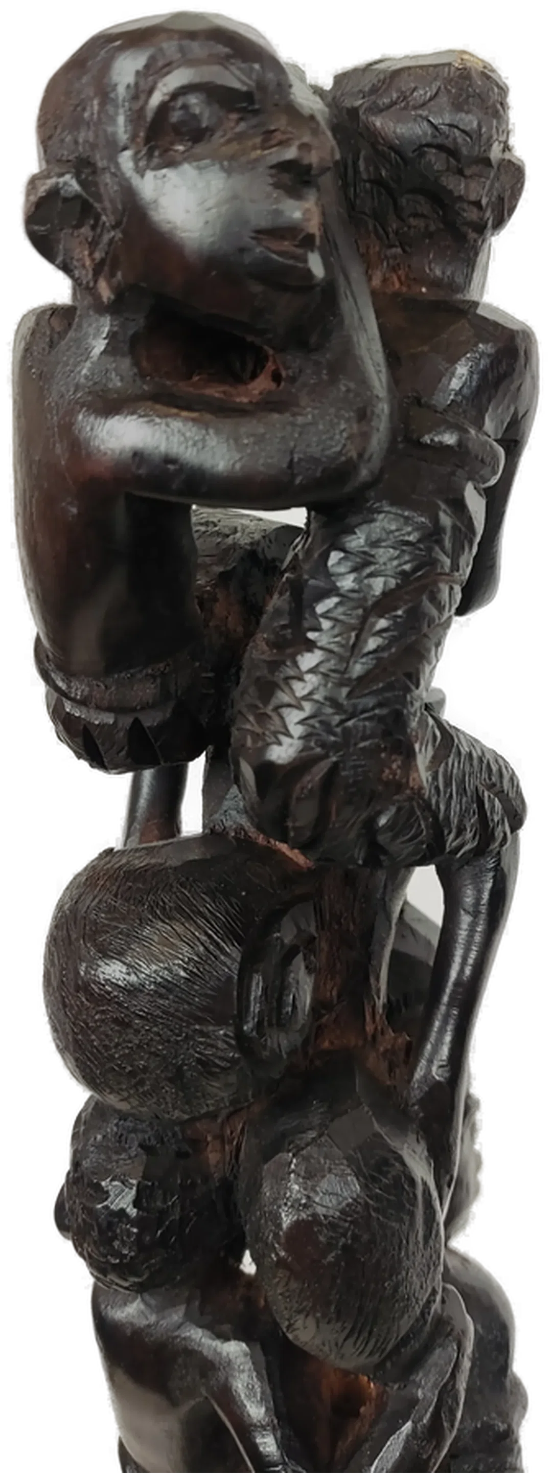 Makonde Lebensbaum Ebenholzfigur schwarz - 111 cm – Bild 2