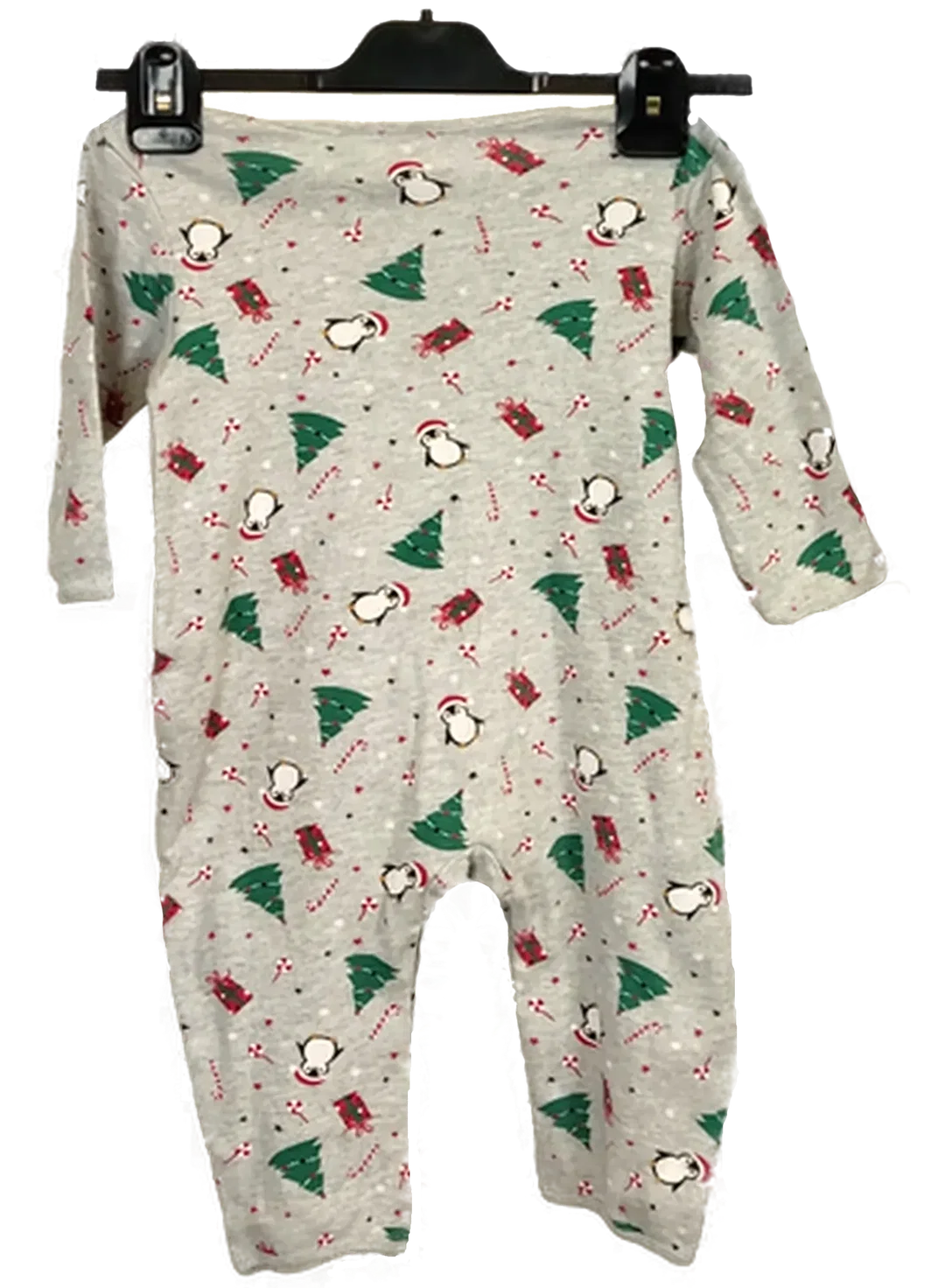 impidimpi Baby Weihnachtsoverall grau gemustert Gr. 86/92 – Bild 2