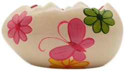 Bunte, bemalte Eierschale - Keramik / 9cm hoch - Bild 2