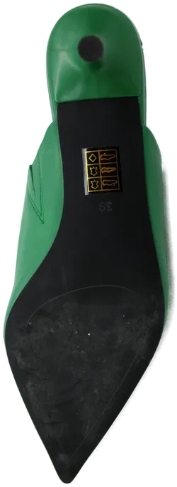 Marc Cain Luxus Designer Mules – Echtleder, grün, spitz, Gr. 39 - Bild 6