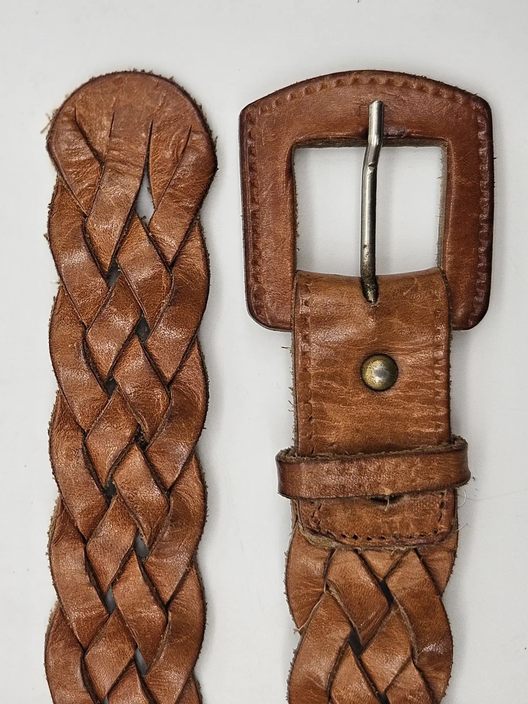 Vintage Damen Leder Flechtgürtel - Länge ca. 95 cm – Bild 3