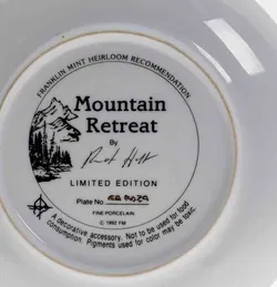 Vintage 1992 Mountain Retreat Limited Edition Franklin Mint, Dekorativer Sammeltelller - Bild 3