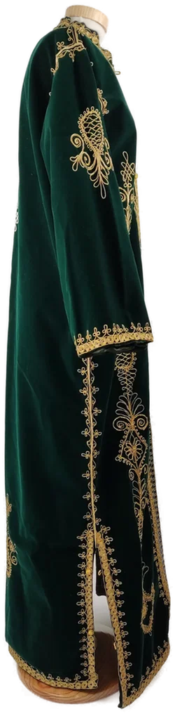 Kaftan "Samt", langarm mit Stehkragen, grün mit Stickerei, Größe 44 (geschätzt) – Vorschau 2