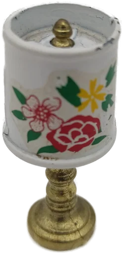 Puppenhaus Zubehör: Miniatur Metall Tischlampe | Vintage Schatz – Vorschau 2