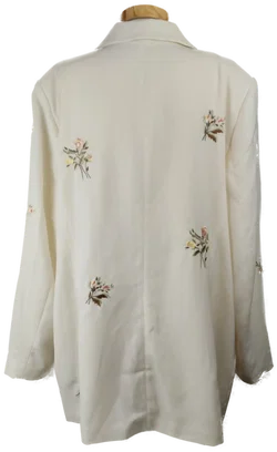 Damen Blazer Sommerjacke - geblümt, weiß - Gr. 50  - Bild 3