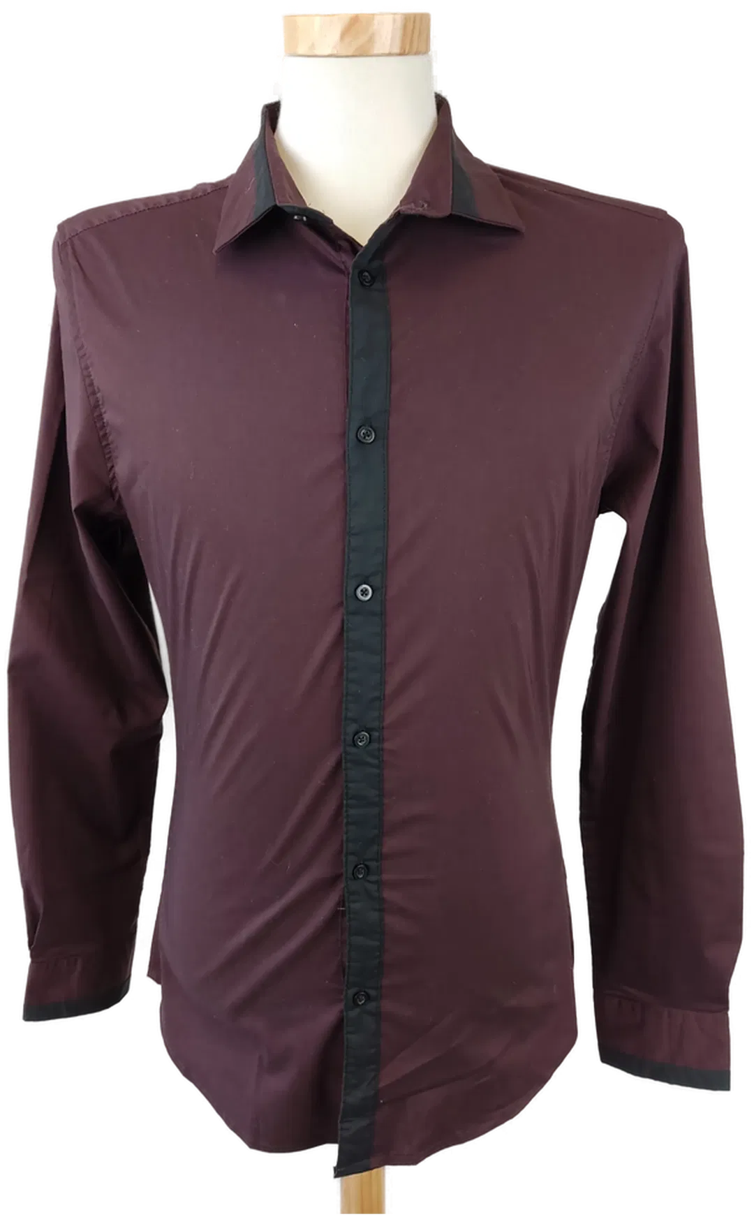 SMOG Herrenhemd weinrot - M (Slim fit) - Bild 4