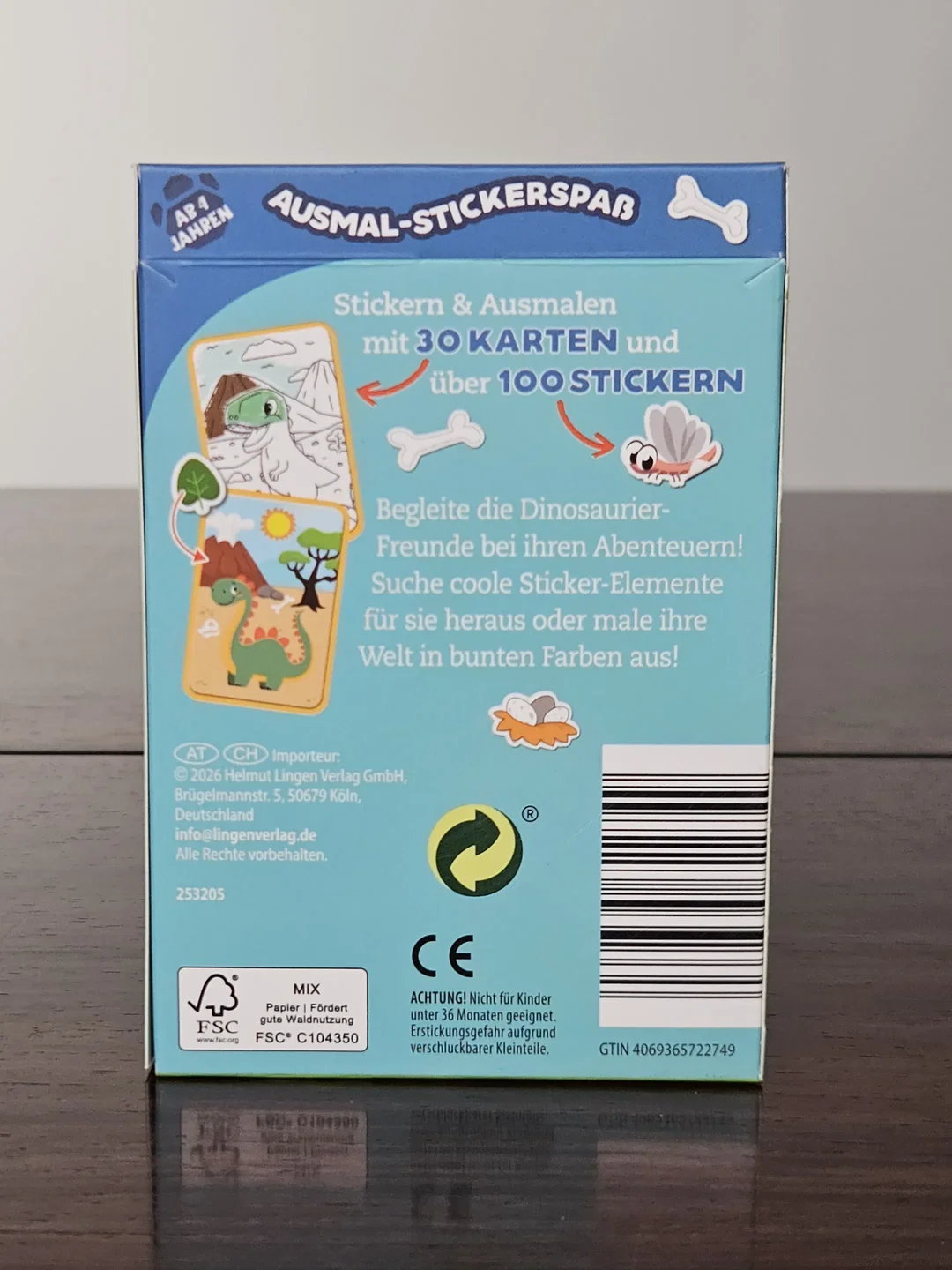 AUSMAL-STICKERSPAß-DINO SAURIER - HELMUT LINGEN VERLAG – Bild 2