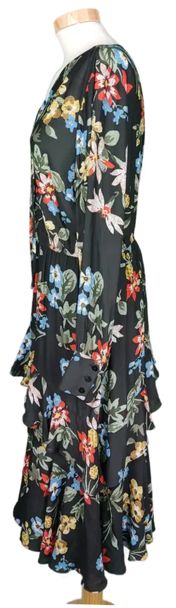 Yessica Damen Wickelkleid schwarz/bunt geblümt - XL/44 - Bild 3