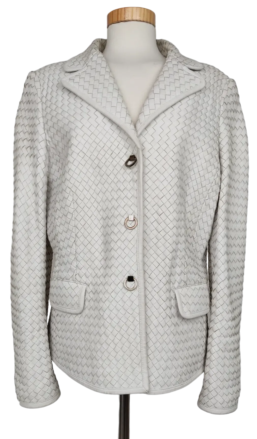 Madeleine Vintage Damen Lederjacke, weiß - Gr. XL  - Bild 4