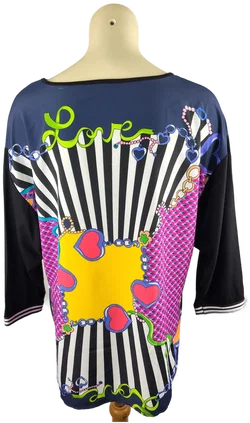 Damen-Dreiviertelshirt Gr. 46 | Bunter Muster-Mix – Vorschau 3
