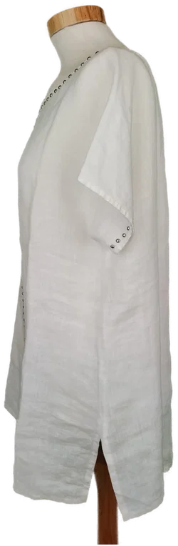 La Fabbrica Del Lino Damen T-Shirt weiß - 38/M – Vorschau 3
