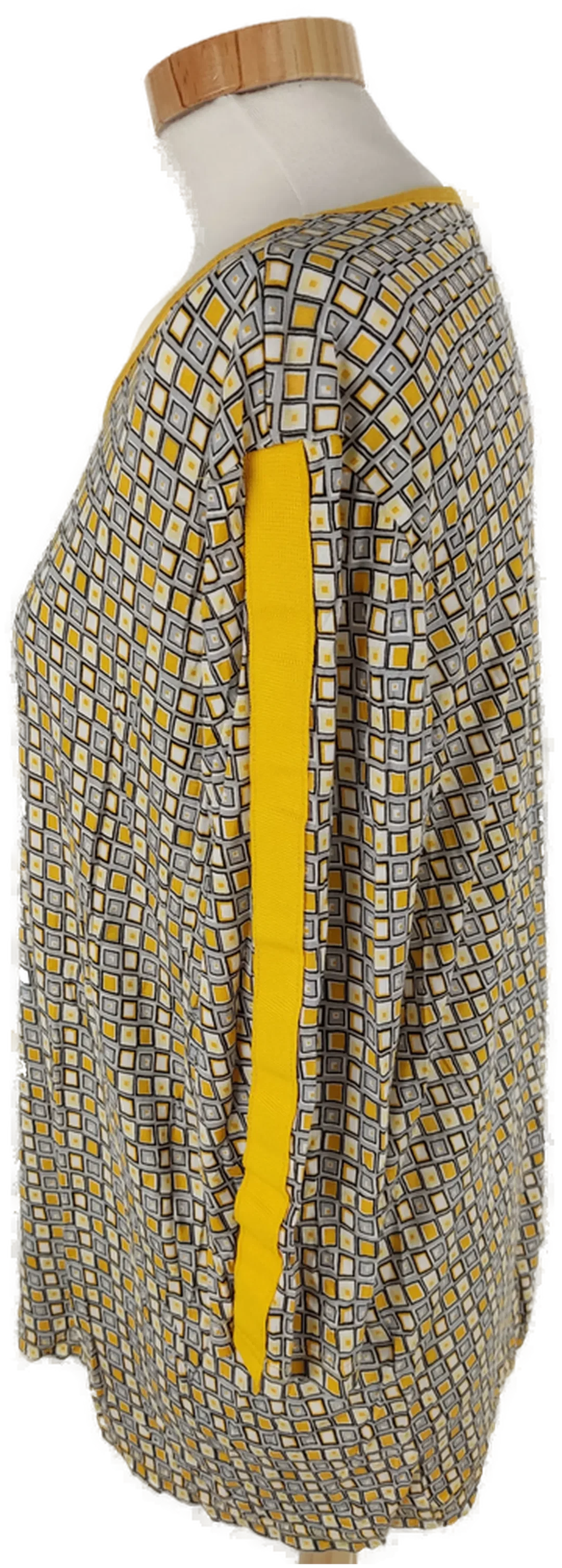 T-Shirt "Laura Torelli", dreiviertelarm mit Rundhalsausschnitt, gelb/gemustert, Größe XL – Bild 2