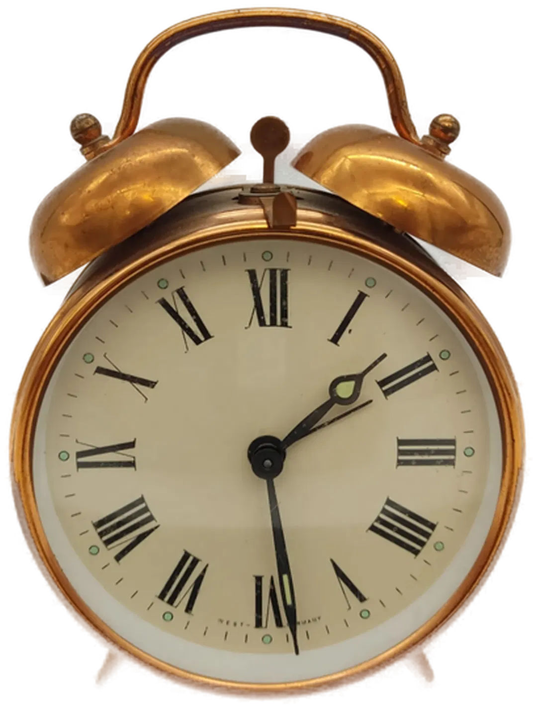 Mechanischer Wecker West Germany, goldfarben, Vintage - Bild 4