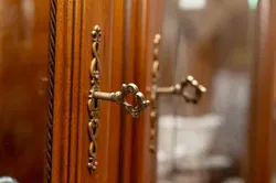 Vintage Biedermeier Vitrinenschrank, Vollholz, Mahagoni, 2-teilig - Bild 3