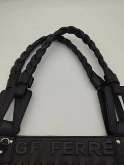 GF FERRE Tote Bag / Shopper, Nylon mit hochwertigen Lederapplikationen und geflochtenen Leder-Trageriemen - Bild 5