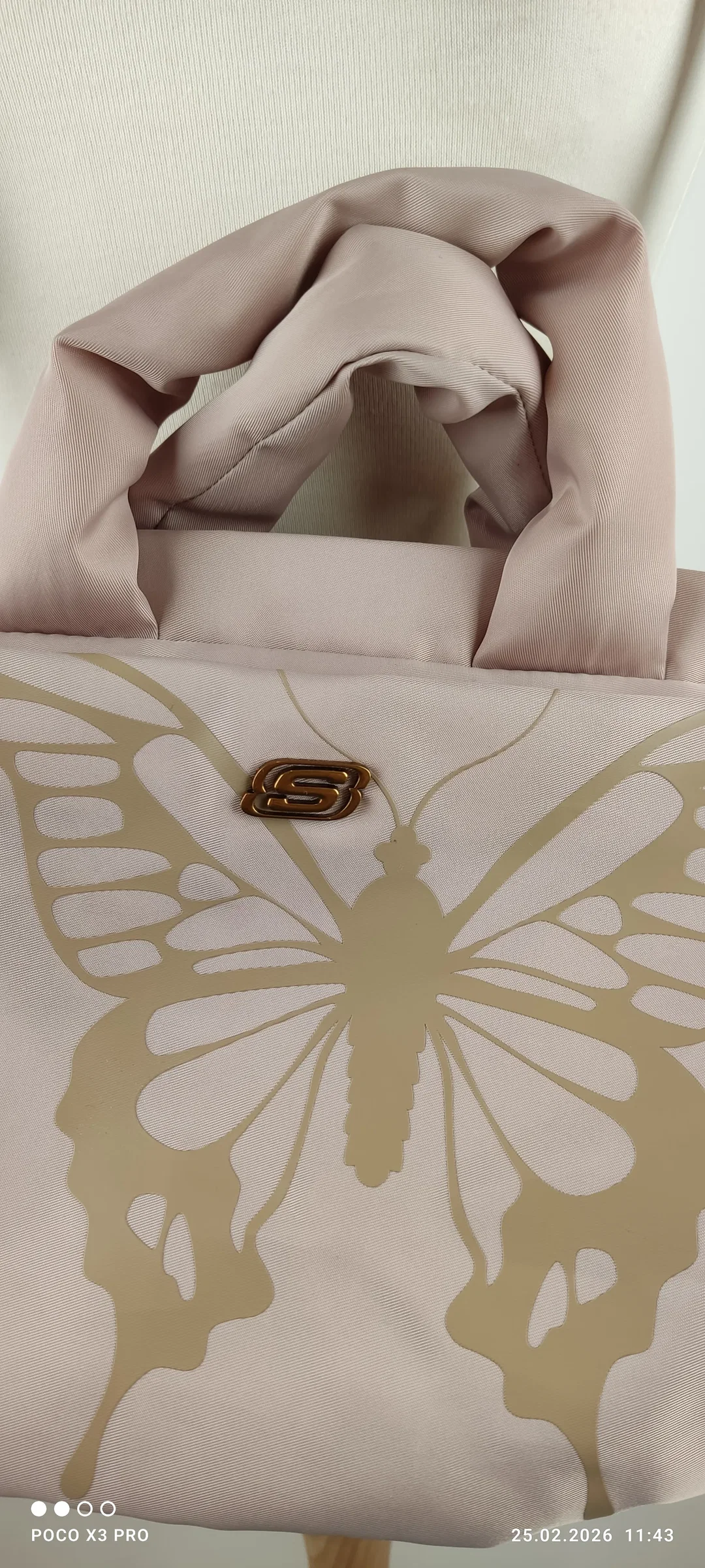 Skechers Schultertasche Kunstleder Beige | Neuwertig – Bild 8