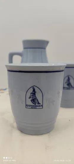 Kleine Kanne mit 2 Bechern, Lilien Porzellan | Wie Neu - Bild 5