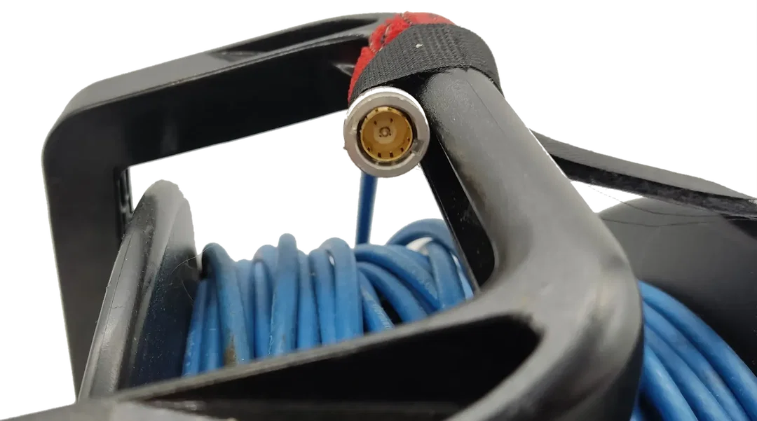Schill Kabeltrommel/Gerätetrommel mit blauem XLR-Kabel – Bild 7