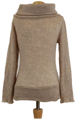 Damen Strickpullover mit weitem Rollkragen, Beige, Gr. 38 - Bild 2