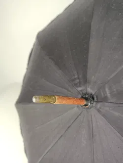 Vintage-Flanierschirm / Sonnenschirm / Damenschirm - schwarz mit ausgefallenem Griff - Bild 4