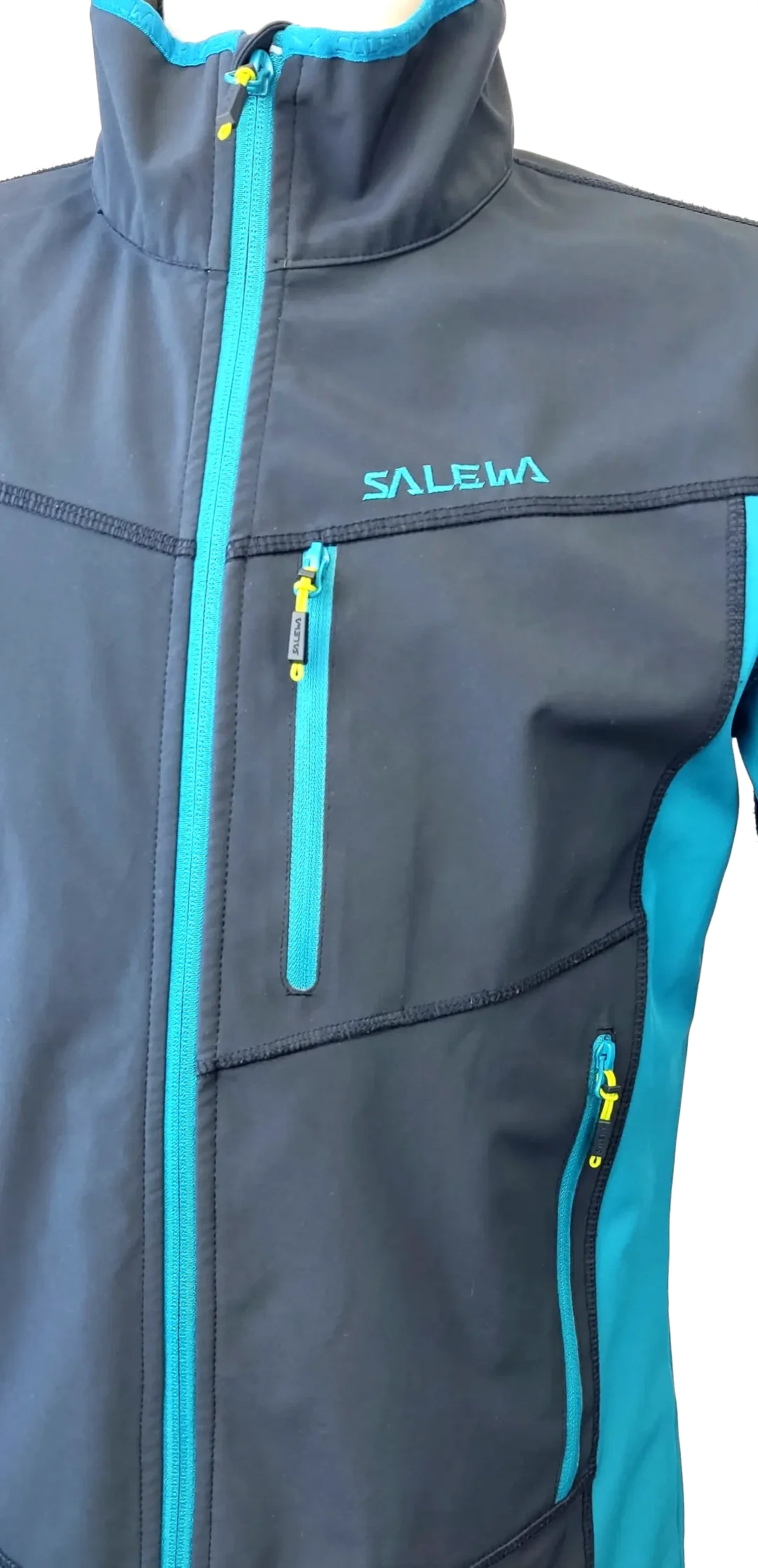 Salewa Herren Softshelljacke,schwarz/türkis - Gr. 48/M – Bild 4