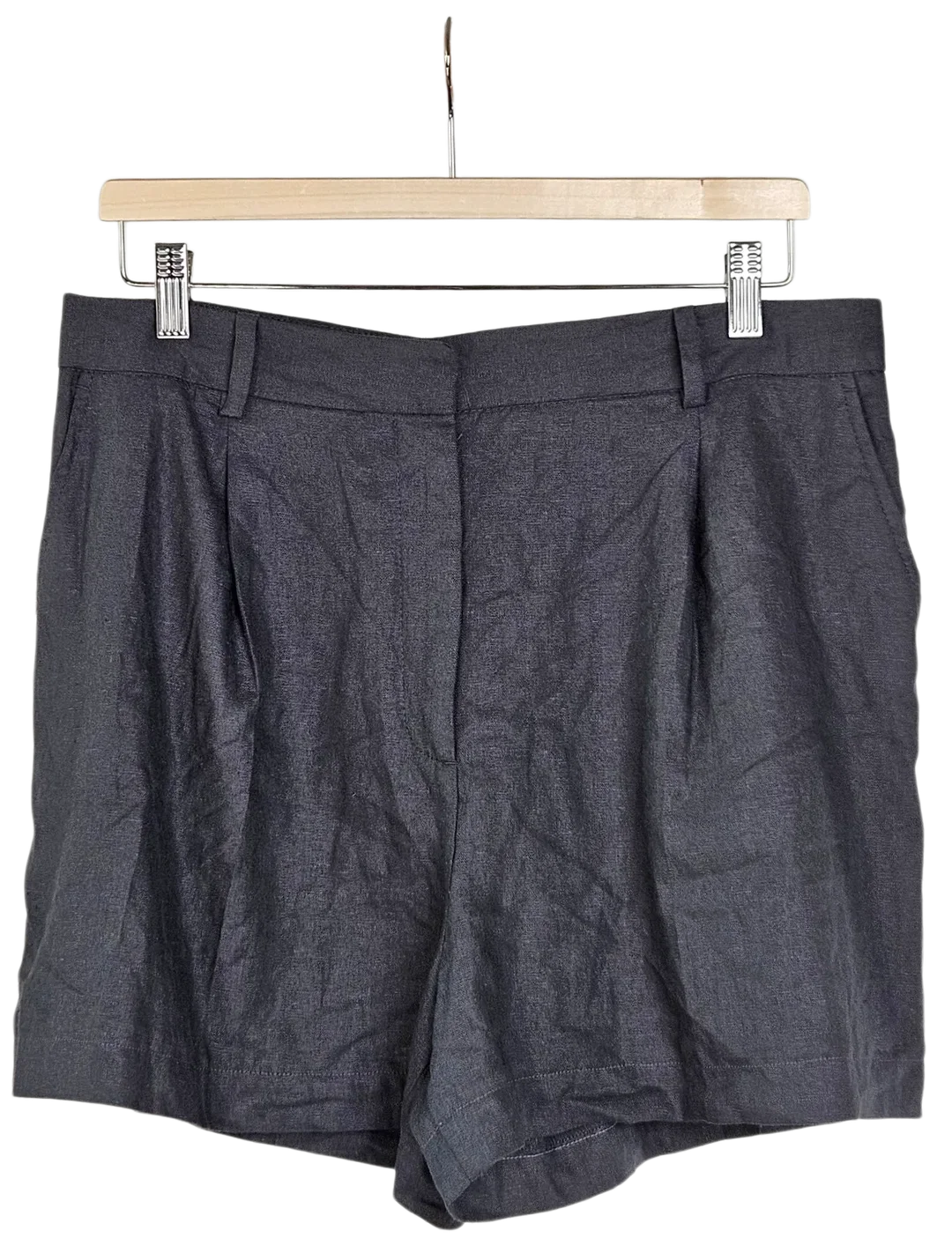 ZARA Damen Leinen-Shorts, grün - Gr. XL - Bild 4