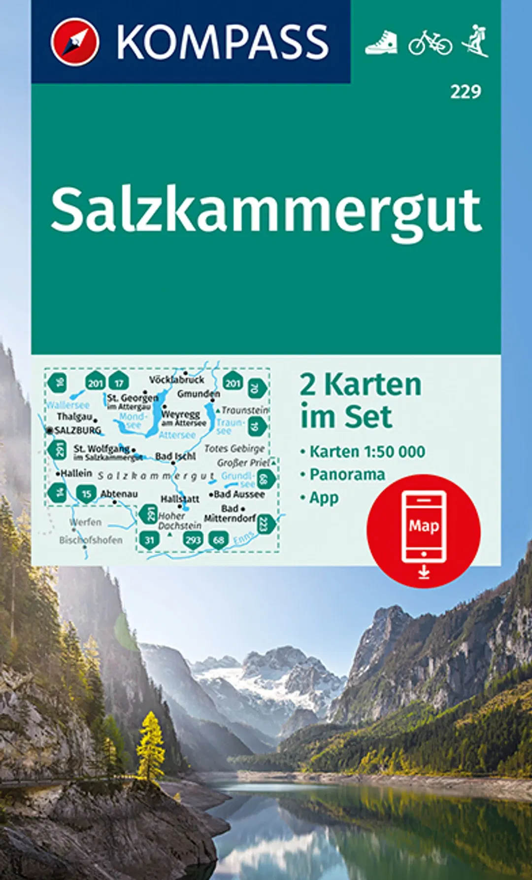 KOMPASS Wanderkarte 229 Salzkammergut - Bild 1