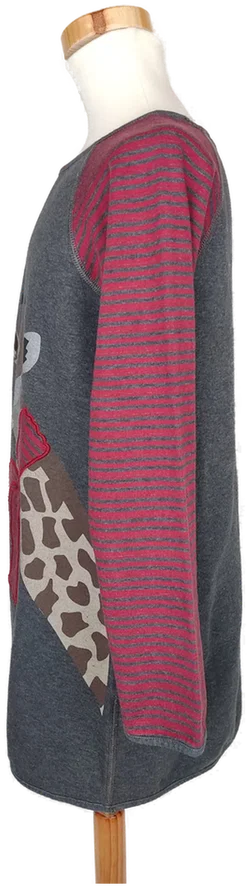 Maas Mädchen Longpulli grau/rot - 152 – Vorschau 3