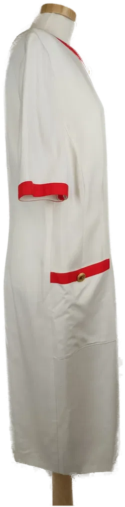 Janina Damen Midikleid weiß mit roten Säumen - L/40 - Bild 3