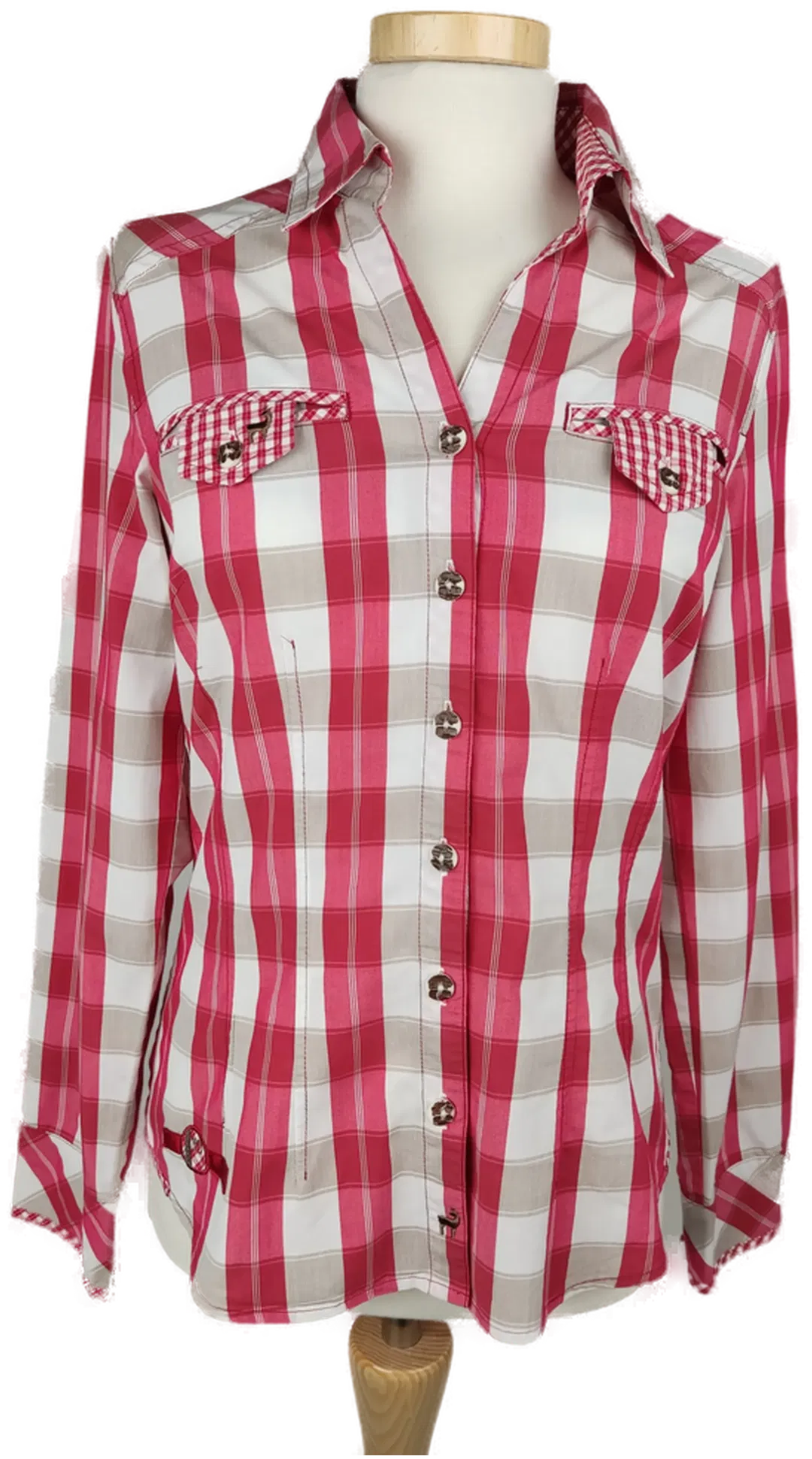  Spieht&Wensky Damen Drachtenbluse rot weiß kariert Gr. 34/XS - Bild 1