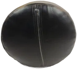 Vintage Kleiner Schwarzer Pouf/Sitzsack mit Blumenmotiv - Bild 5