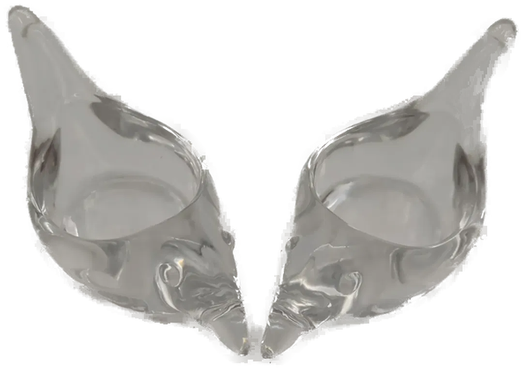 Kerzen- Teelichthalter 2 Stück Vogel Glas - Bild 1