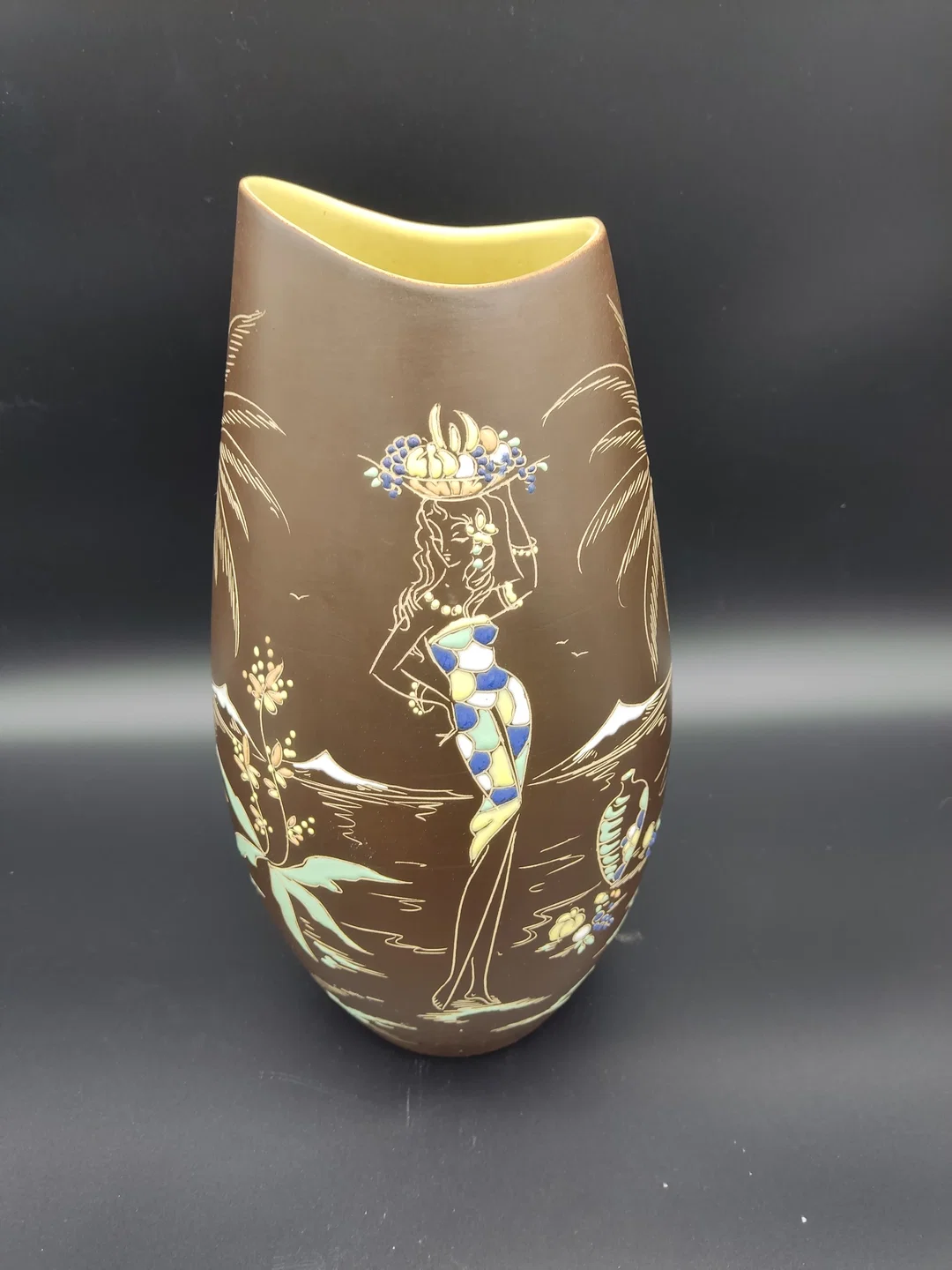 Vintage-Vase von "M.L Spangenberg" / Handgemacht / H: 37cm  – Bild 2