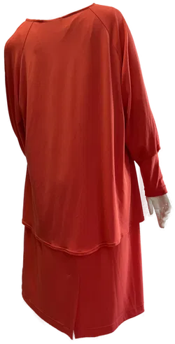 KIRSTEN KROG Design - festliches coral-rotes Damenkleid Gr. 50 Neu! - Bild 4