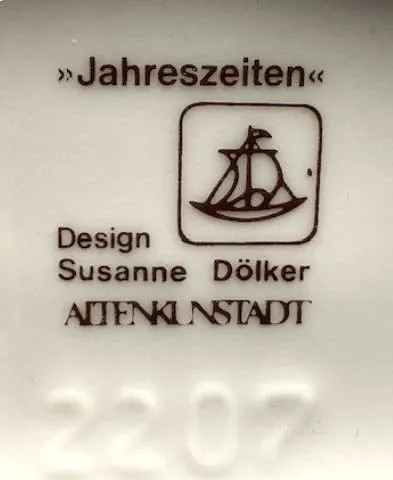 Fürstenberg „Jahreszeiten“ Schnaps-Set – Design Susanne Dölker – Flasche + 6 Gläser – Bild 4