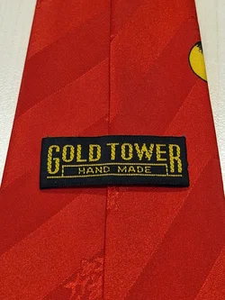 Vintage Gold Tower Seidenkrawatte 