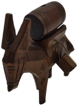 Kleiner Esel mit Fass und zwei Eimern, braun, Größe ca. 14 x14 cm - Bild 4