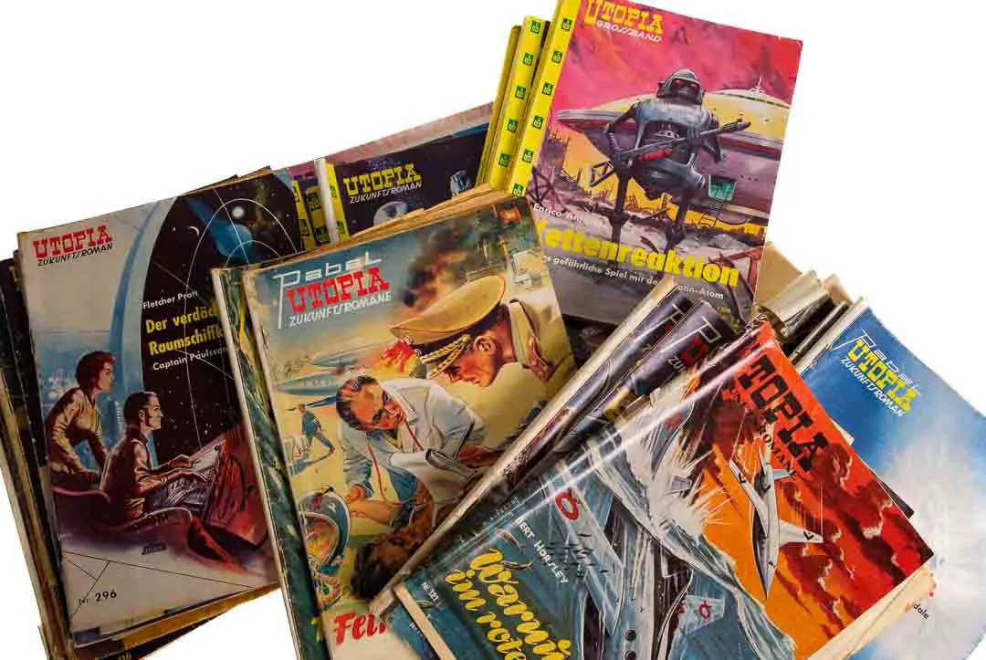 Vintage Pulp Fiction: Eine UTOPISCHE-Vintage-Kiste: UTOPIA Zukunftsromane – 63 Hefte + 19 Großbände (Erich Pabel Verlag) – Bild 3