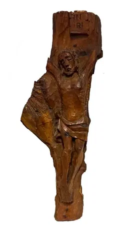 Handgeschnitzter Jesus am Kreuz – Rustikale Holzskulptur 62 cm Unikat - Bild 2