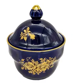 Bareuther Waldsassen Vase und Zuckerdose / Zuckertopf /  22 Karat Gold - Bild 2