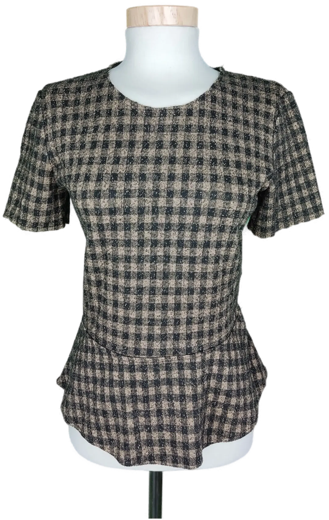 Zara Damen Bluse schwarz-braun-kariert - S/36 - Bild 1