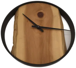 Holzwanduhr mit Stahlring - Bild 2