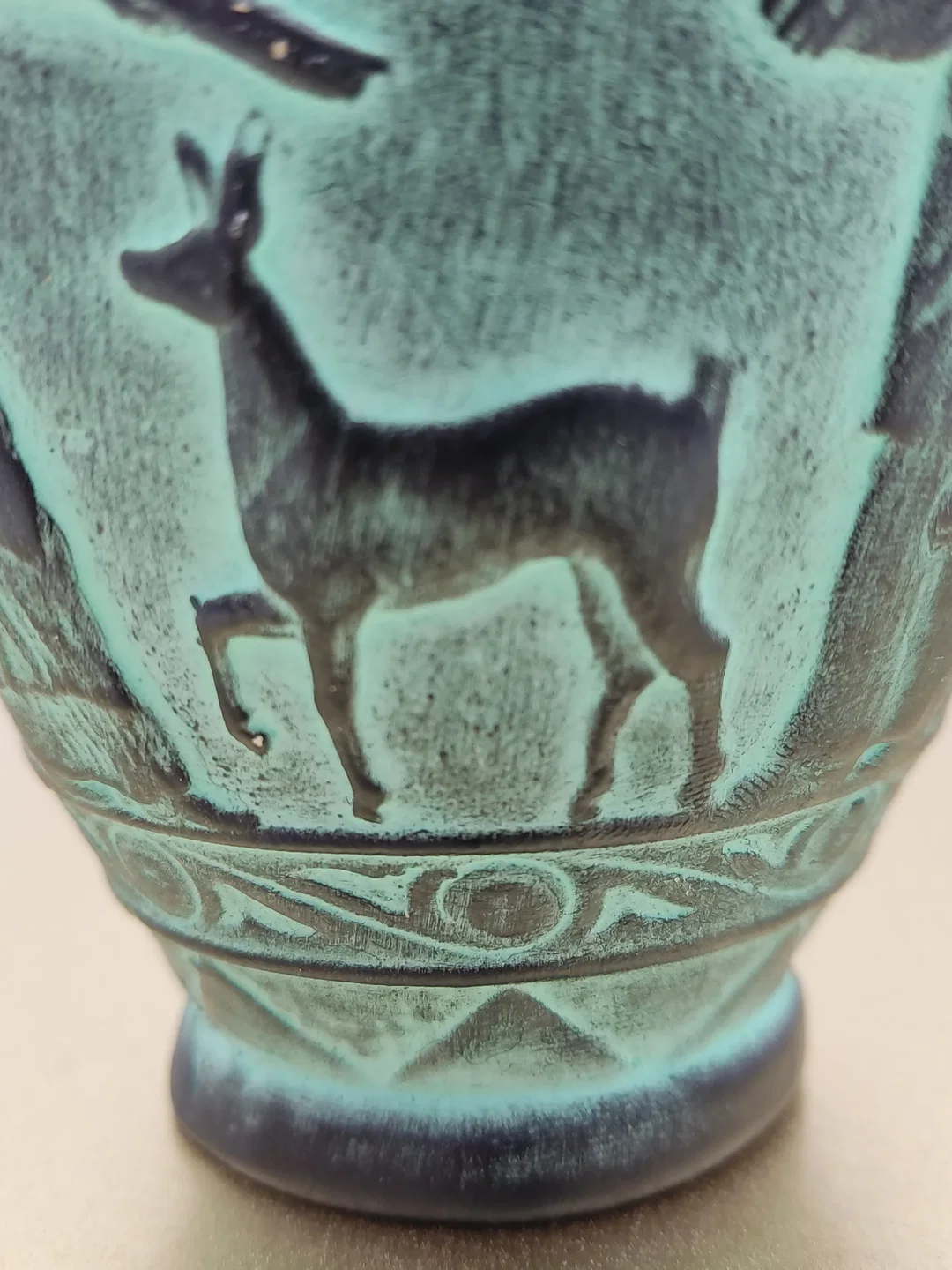 Griechische Keramik-Reliefvase In Türkisgrün | Vintage-Charme – Bild 12