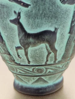 Griechische Keramik-Reliefvase In Türkisgrün | Vintage-Charme – Vorschau 12