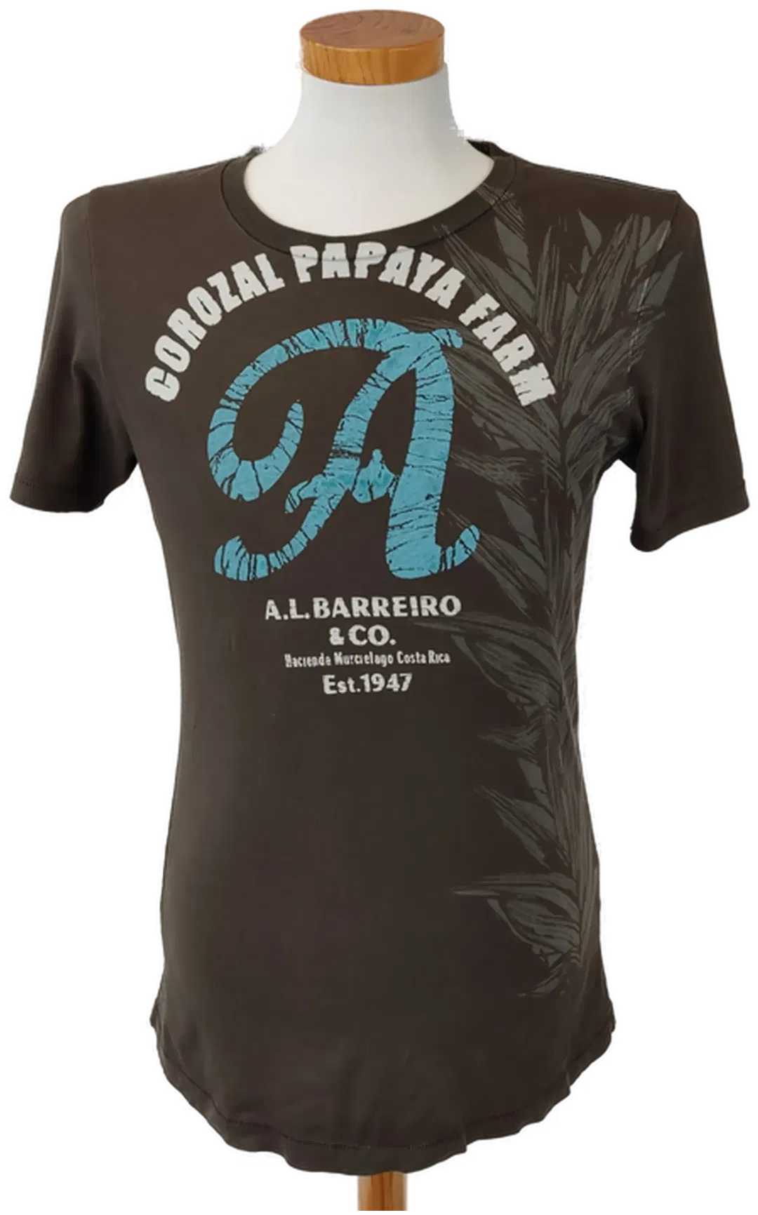 H&M Herren T-Shirt braun mit Aufdruck - Gr. S - Bild 4