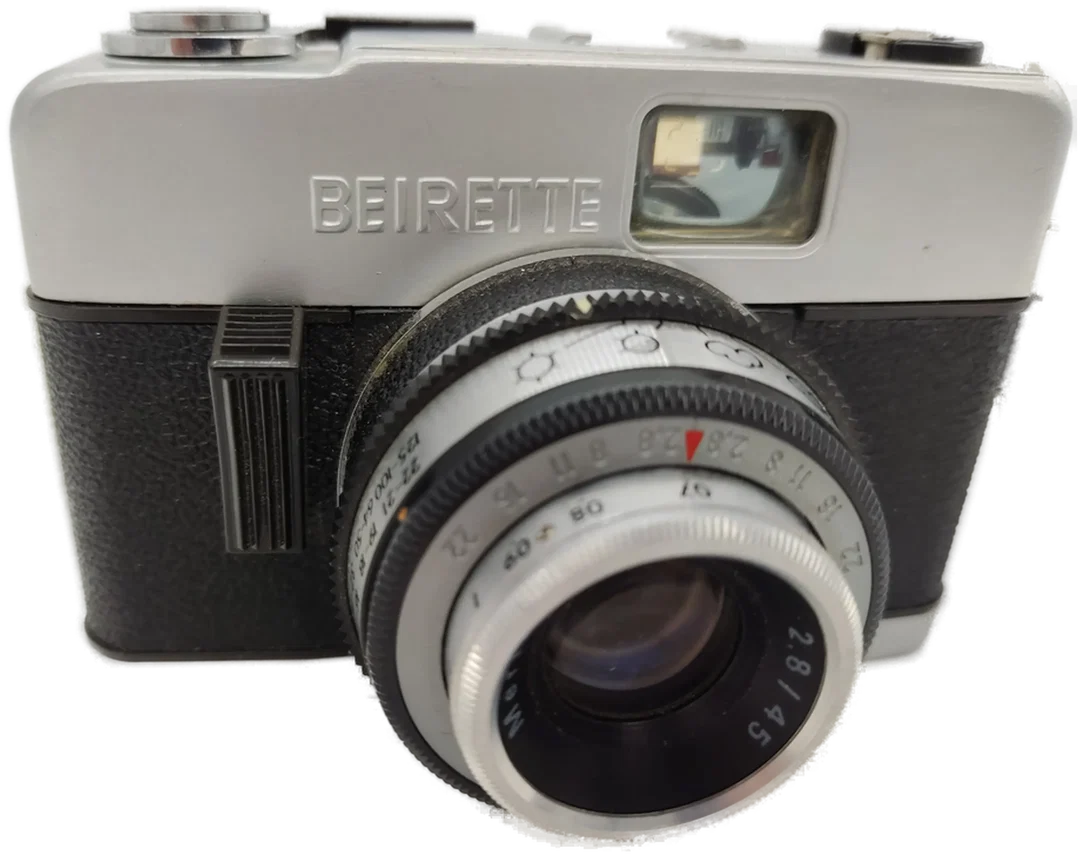 Beirette mit Priomat Meritar 2,8/45 + Tasche, Vintage, Ostalgie – Bild 3