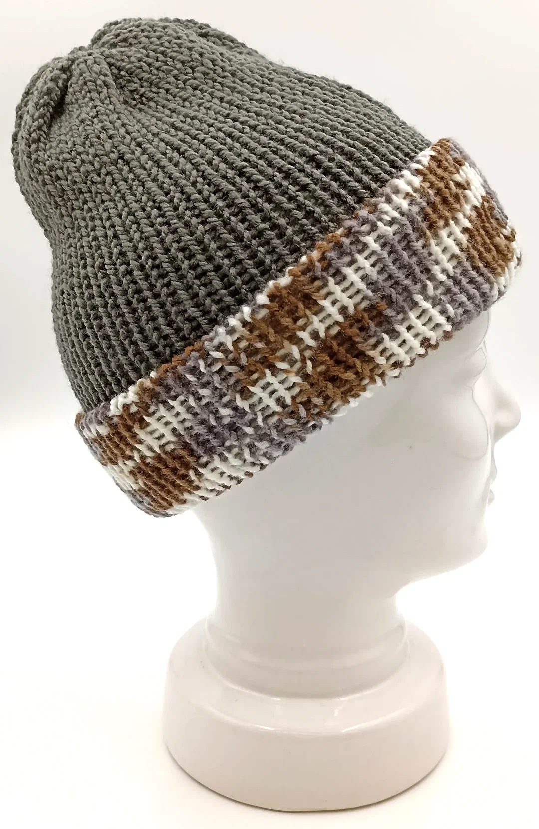 Handgestrickte Wendemütze – Bild 1