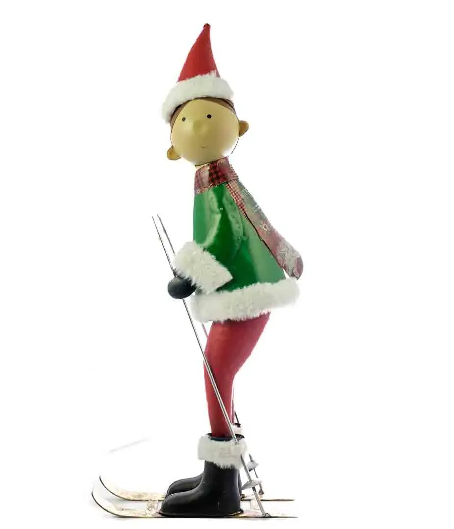 Weihnachtsfigur aus Blech – Skifahrer – ca. 63 cm hoch – Winterdeko / Metallfigur - Bild 4